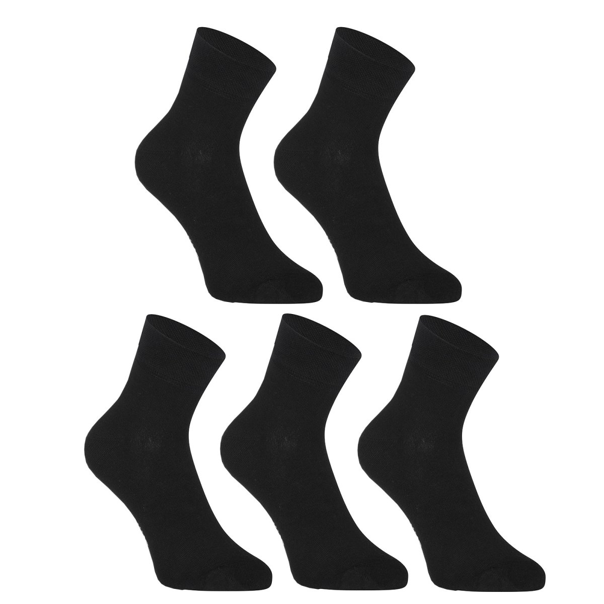 Styx 5PACK ponožky kotníkové bambusové černé (5HBK960) L Styx