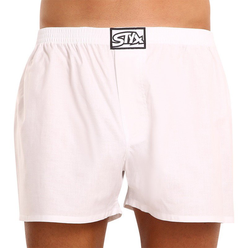 Styx Pánské trenky klasická guma bílé (A1061) S Styx