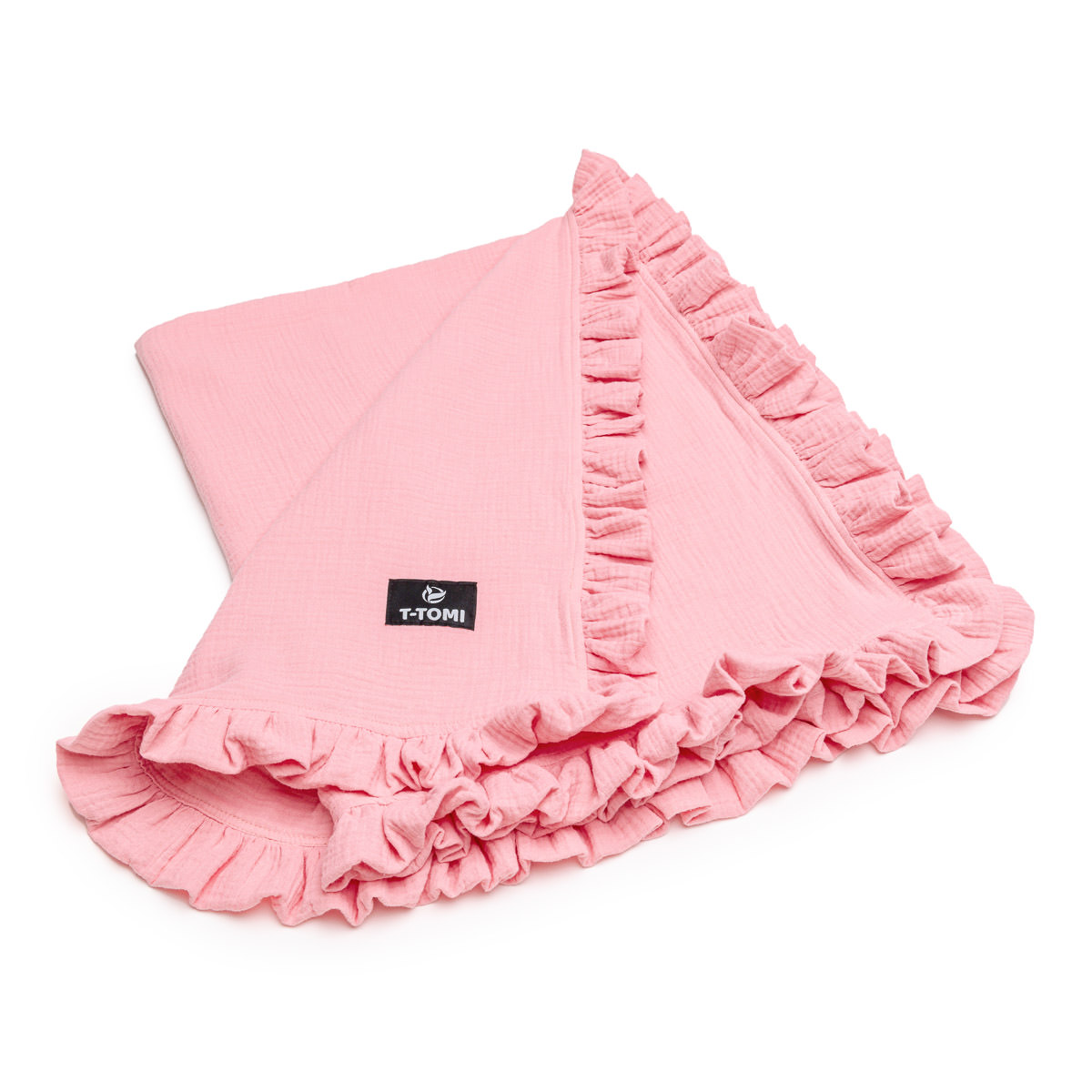 T-tomi BIO Mušelínová deka s volánkem 1 ks pink T-tomi