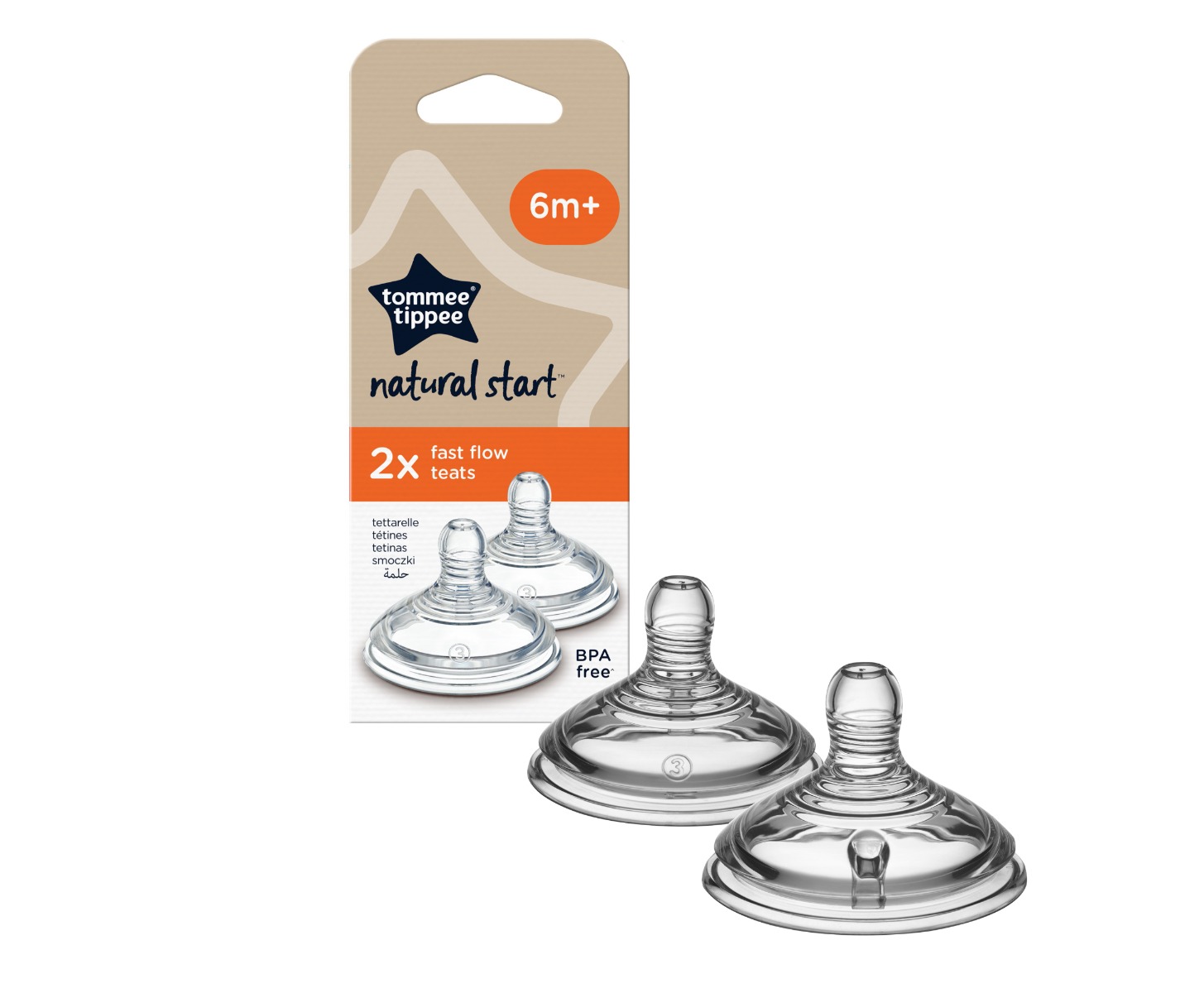Tommee Tippee Natural Start Anti-Colic Savička na lahev Rychlý průtok 6m+ 2 ks Tommee Tippee