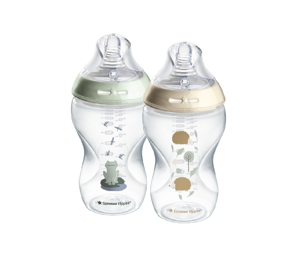 Tommee Tippee Natural Start Samosterilizační kojenecká lahev s Anti-colic savičkou Střední průtok 3m+ 340 ml 2 ks ježek Tommee Tippee