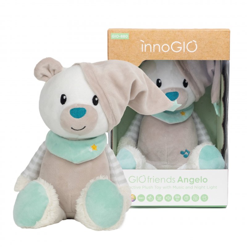 innoGIO interaktivní plyšová hračka s melodiemi a světlem GIOfriends Angelo innoGIO