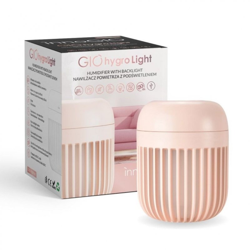 innoGIO zvlhčovač GIOhygro s podsvícením Pink innoGIO