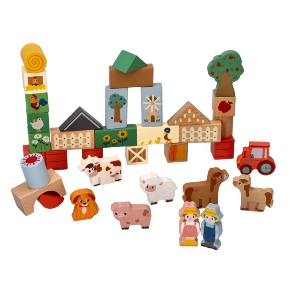 Adam Toys Dřevěné kostky v kbelíku