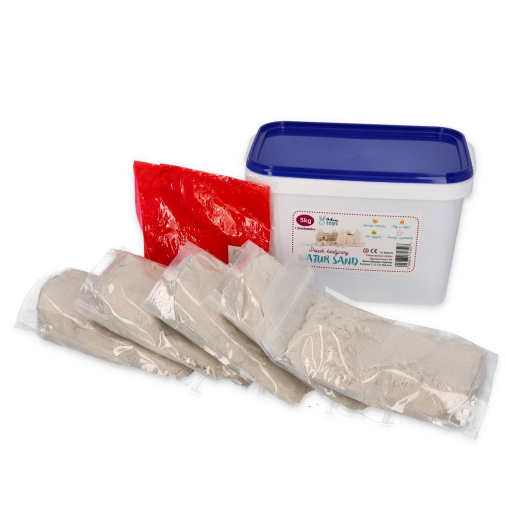 Adam Toys Kinetický písek přírodní - 5kg + nafukovací pískoviště Adam Toys