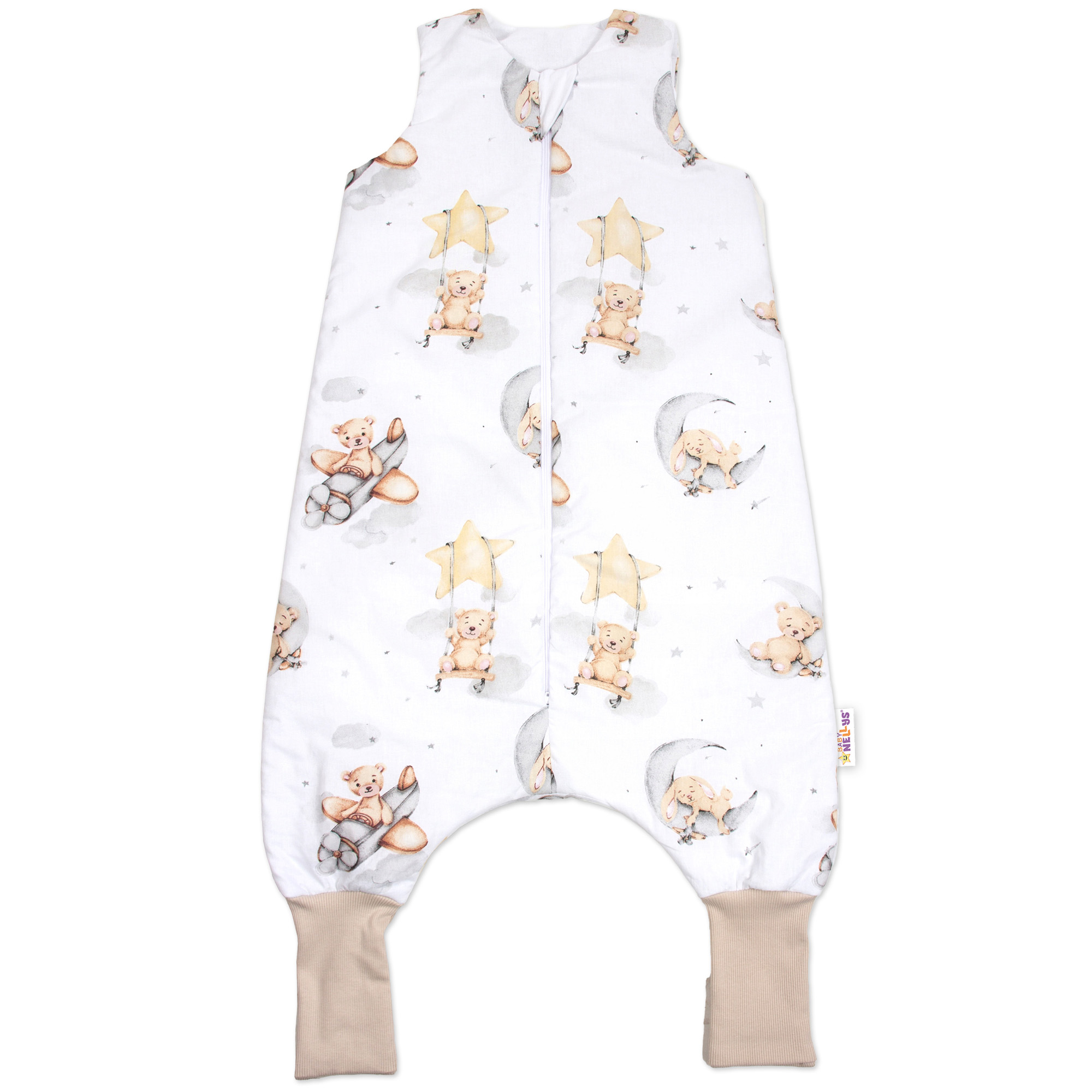 Baby Nellys Spací vak se zahrnovacími nohavičkami Teddy Star