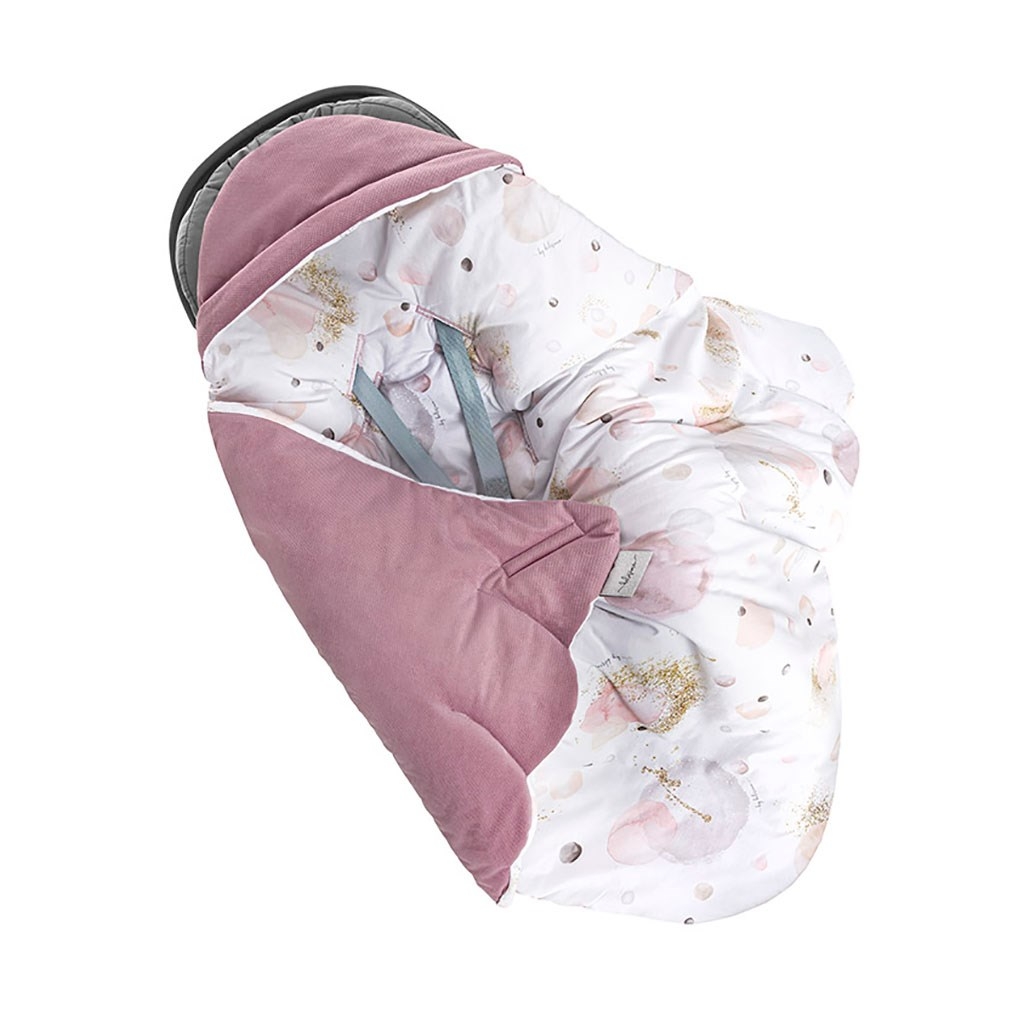 Belisima Fusak zavinovací do autosedačky Velvet Bubbles Pink Belisima