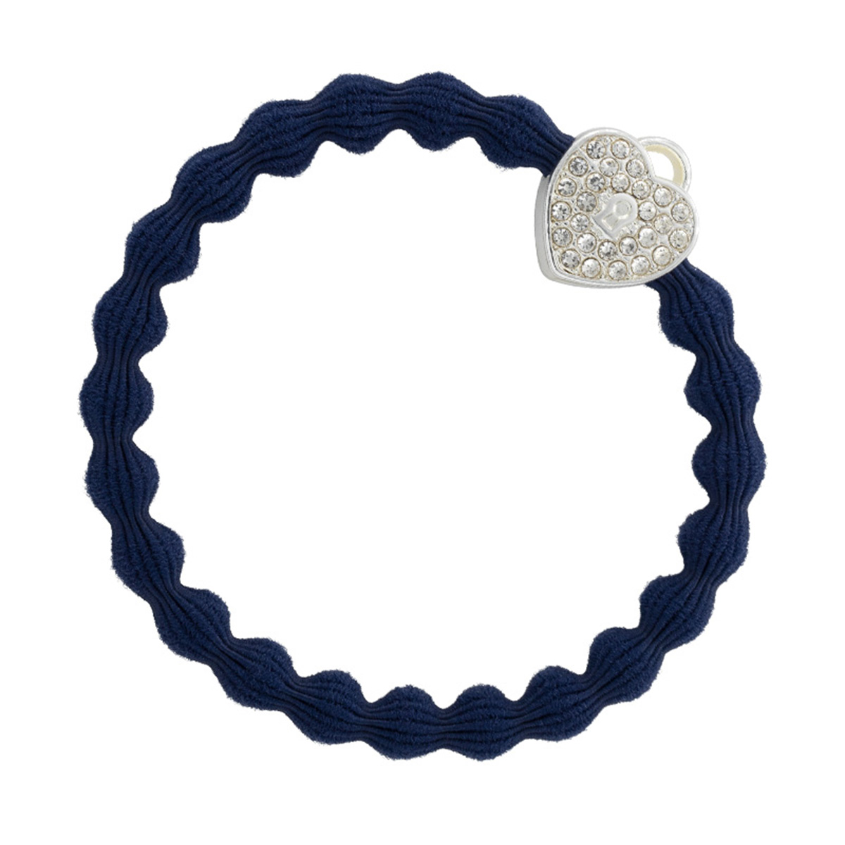 By Eloise London Silver Heart Lock Navy Blue (Navy Blue) By Eloise London
