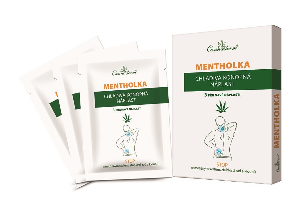 Cannaderm Mentholka Chladivá konopná náplast 3 ks Cannaderm