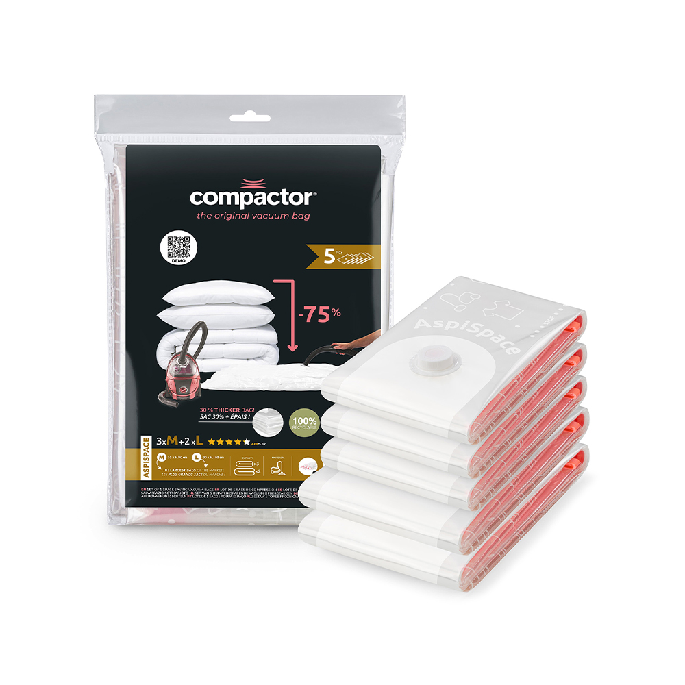 Compactor Bag Aspispace 70 a 120 litrů vakuové pytle 5 ks Compactor