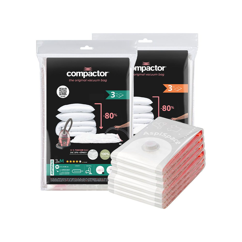 Compactor Bag Aspispace 70 a 120 litrů vakuové pytle 6 ks Compactor