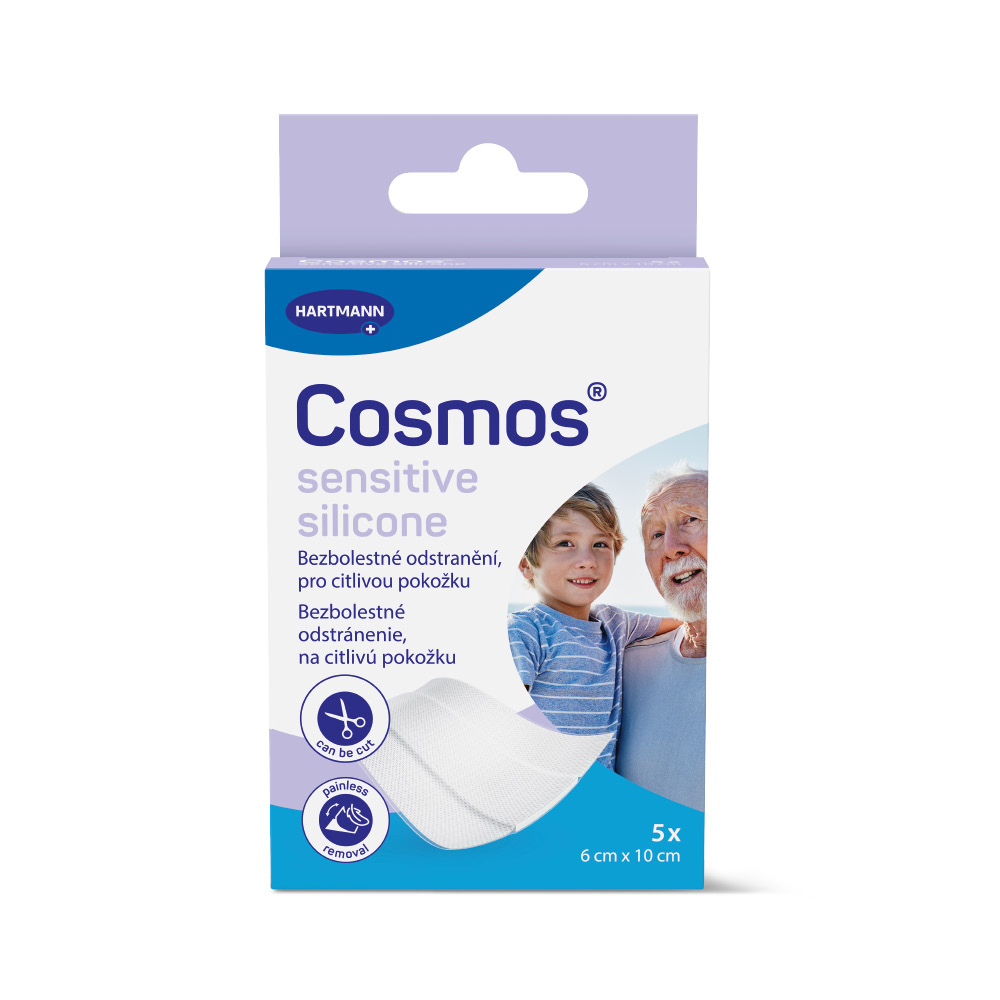 Cosmos Sensitive Silicone 6 x 10 cm ultra jemná náplast 5 ks Cosmos