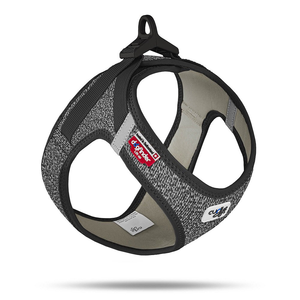 Curli Postroj pro psy se sponou Merino vlna Black 2XS