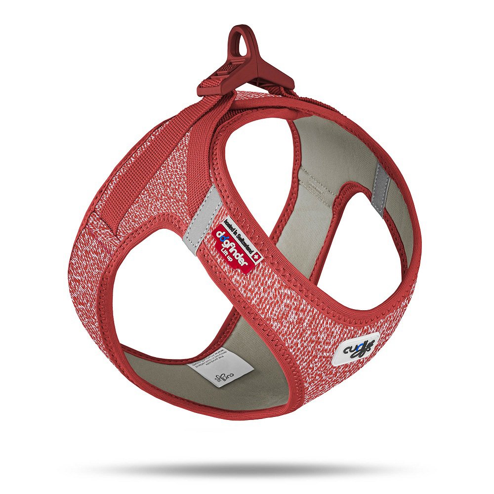 Curli Postroj pro psy se sponou Merino vlna Red XL