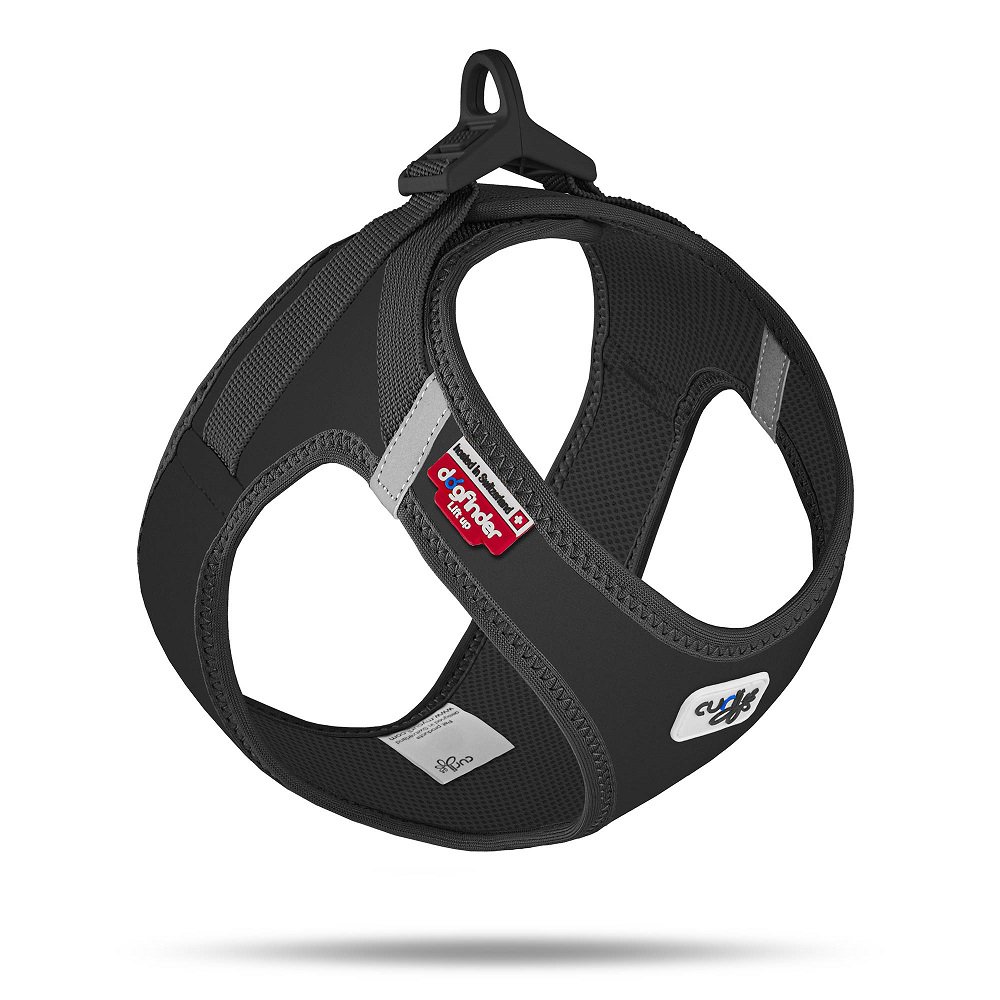 Curli Postroj pro psy se sponou Softshell Black S