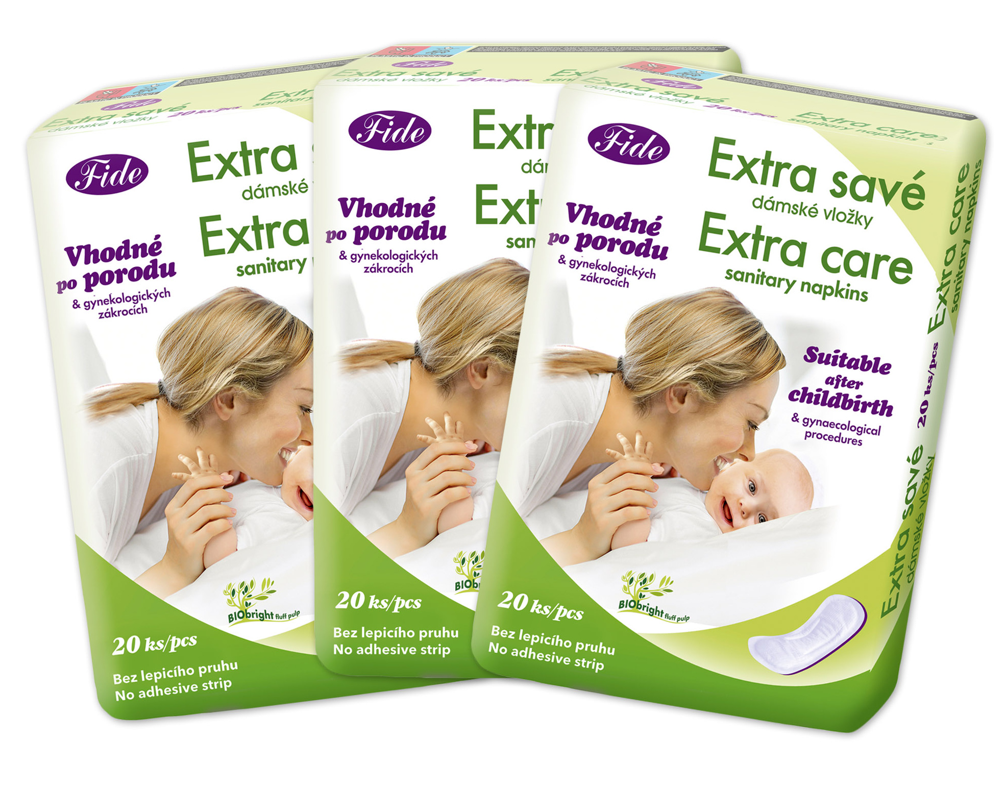FIDE Poporodní vložky FIDE - bal. 3 x 20ks - extra savé