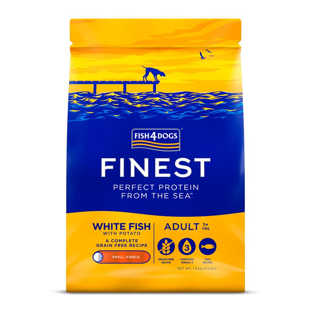 Fish4Dogs Granule malé pro dospělé psy Finest bílá ryba s bramborami 1