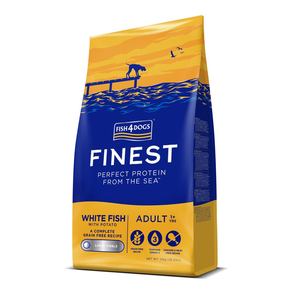 Fish4Dogs Granule velké pro dospělé psy Finest bílá ryba s bramborami 12 kg