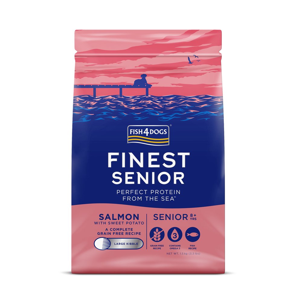 Fish4Dogs Granule velké pro starší psy Finest losos se sladkými bramborami 1