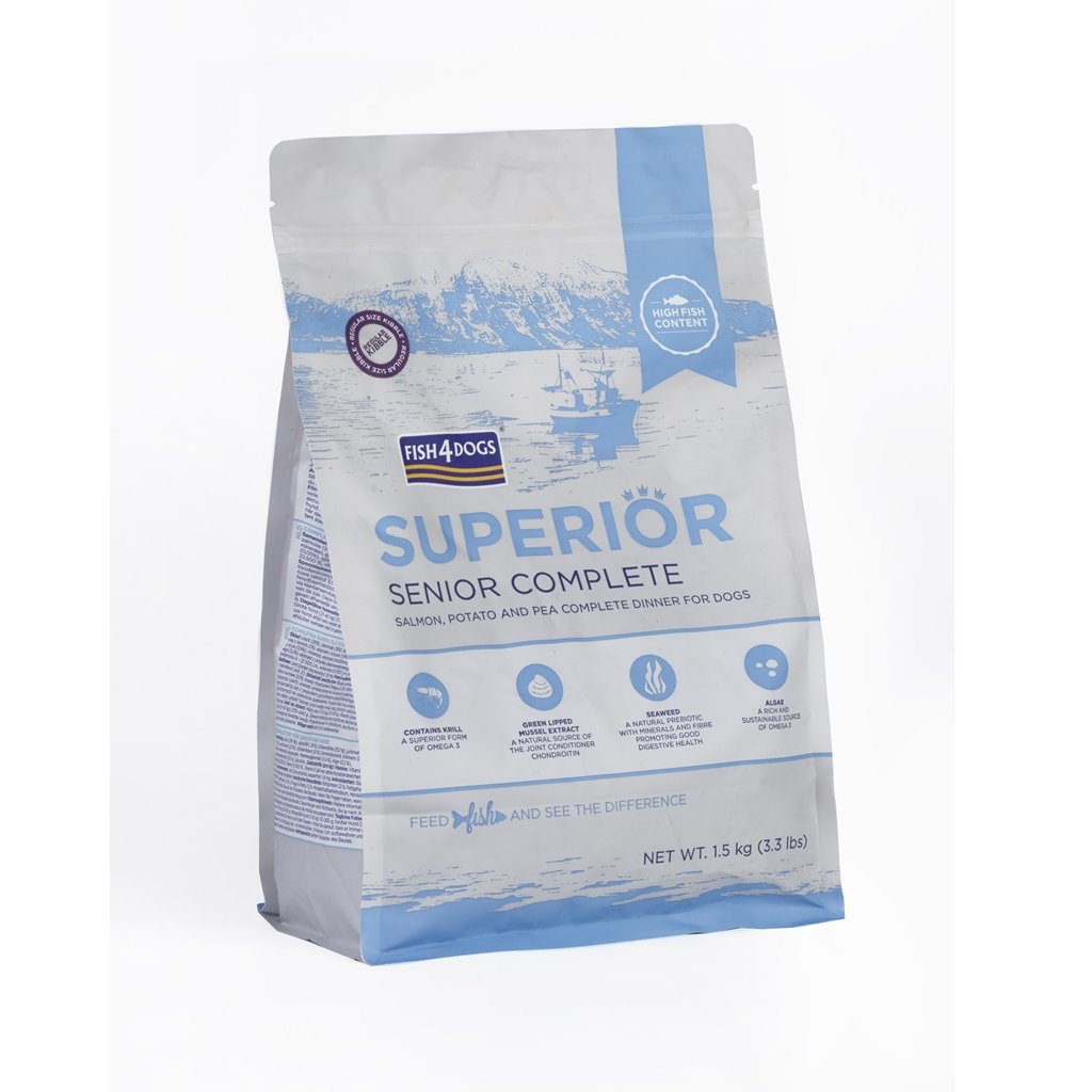 Fish4Dogs Granule velké pro starší psy Superior losos s bramborami 1