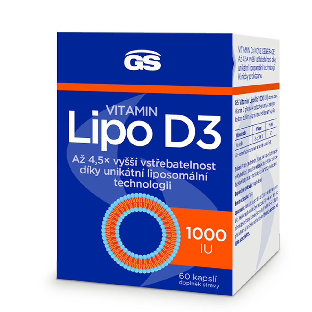 GS Vitamin Lipo D3 1000 IU 60 kapslí GS
