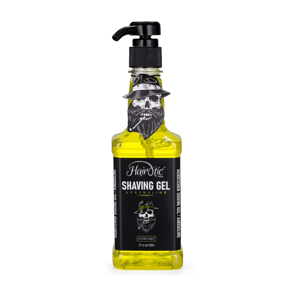Hairotic Men Shaving gel Adrenaline čirý parfémovaný gel na holení 500 ml Hairotic