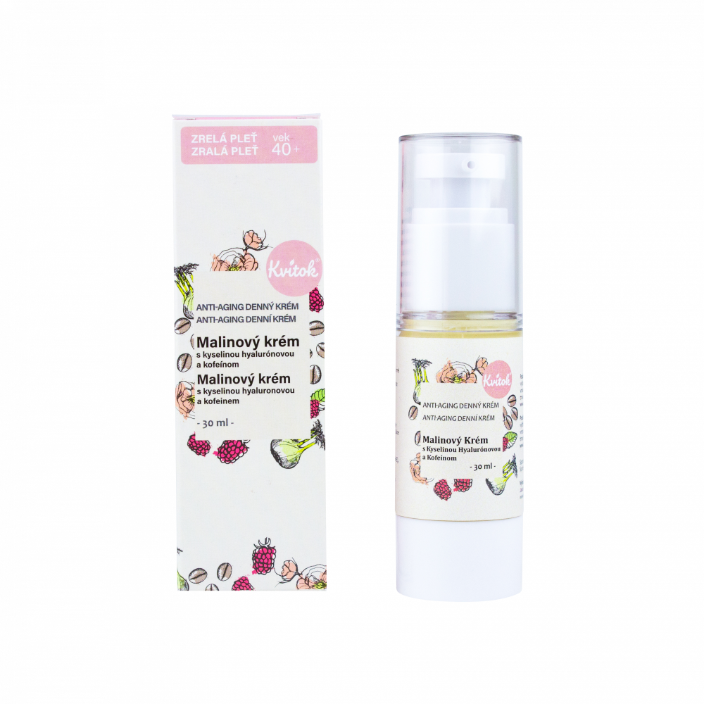 Kvitok Denní malinový krém pro zralou pleť 40+ (30 ml) Kvitok