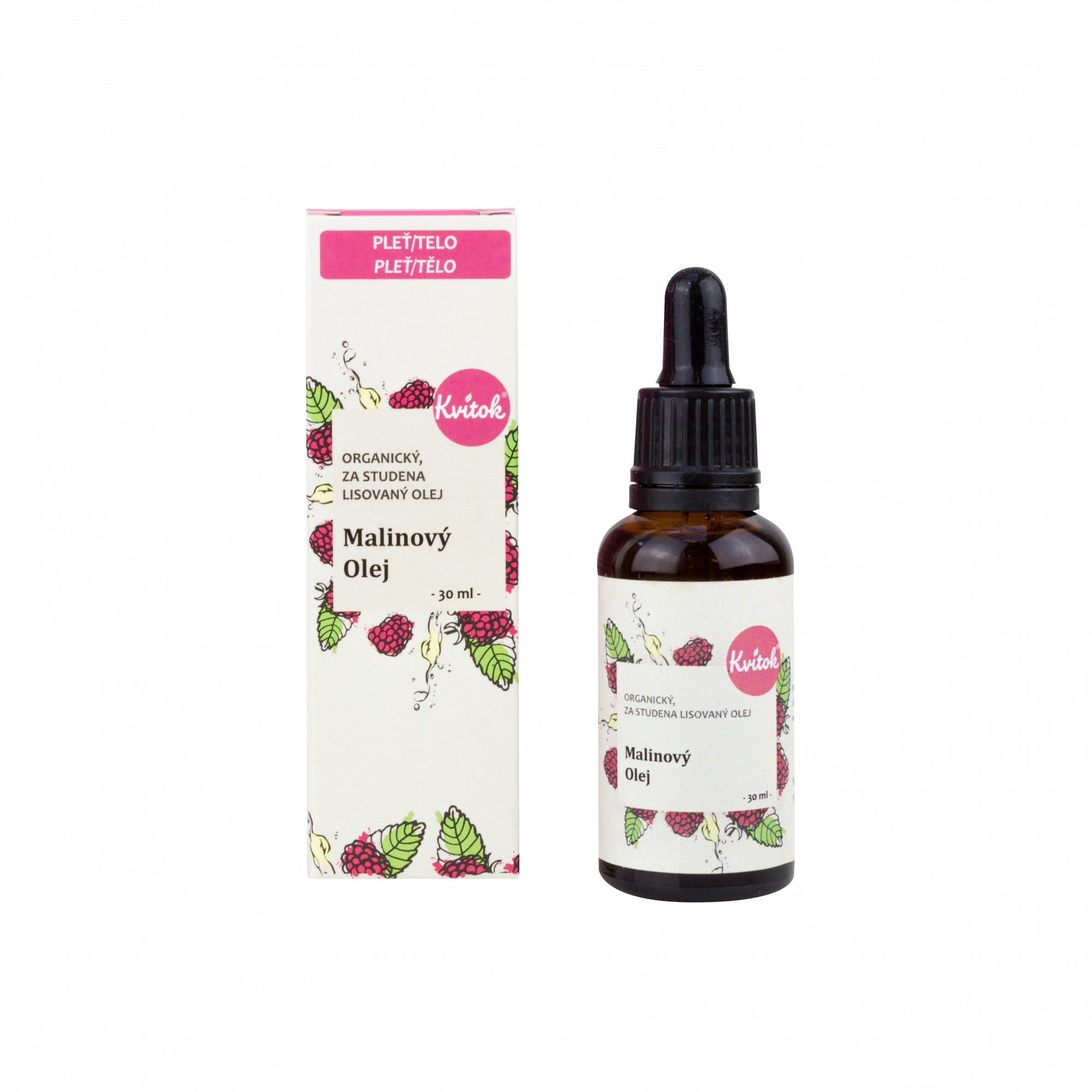 Kvitok Malinový pleťový olej nerafinovaný BIO (30 ml) Kvitok