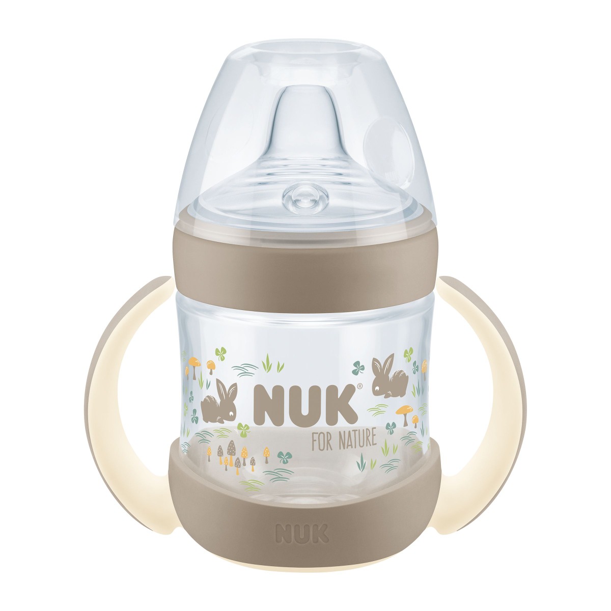 NUK for Nature Lahvička na učení s kontrolou teploty 150 ml 1 ks hnědá NUK