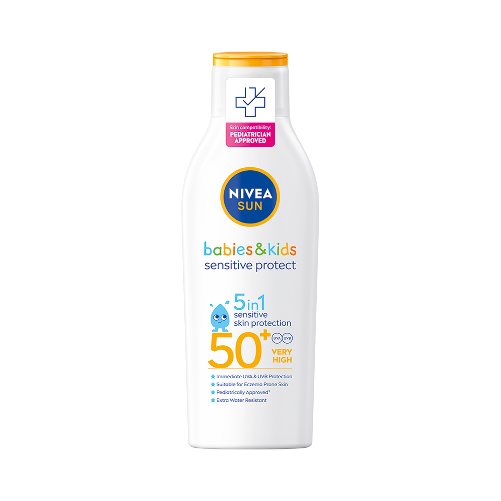 Nivea SUN Sensitive SPF50+ dětské opalovací mléko 200 ml Nivea