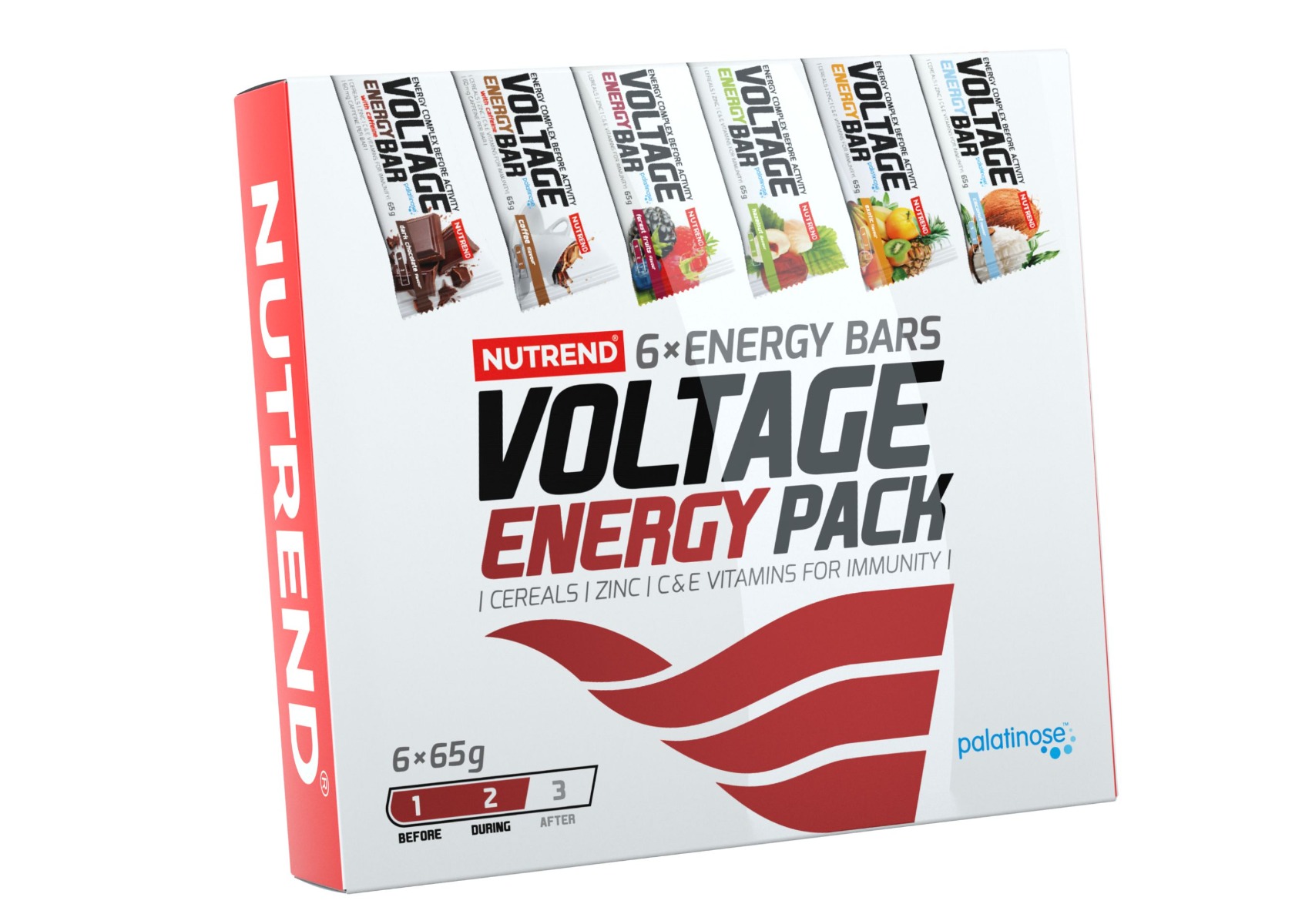 Nutrend Voltage Energy Bar Dárkové balení mix příchutí 6x65 g Nutrend