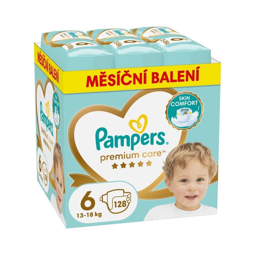 Pampers Premium Care vel. 6 13–18 kg dětské pleny 128 ks Pampers
