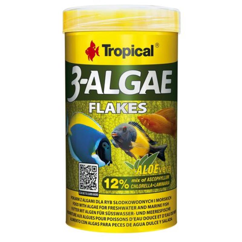 Tropical 3-Algae Flakes 1000ml/200g krmivo s řasami pro sladkovodní a mořské ryby Tropical
