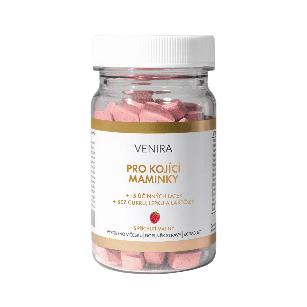 Venira Vitamíny pro kojící ženy malina 60 cucacích tablet Venira