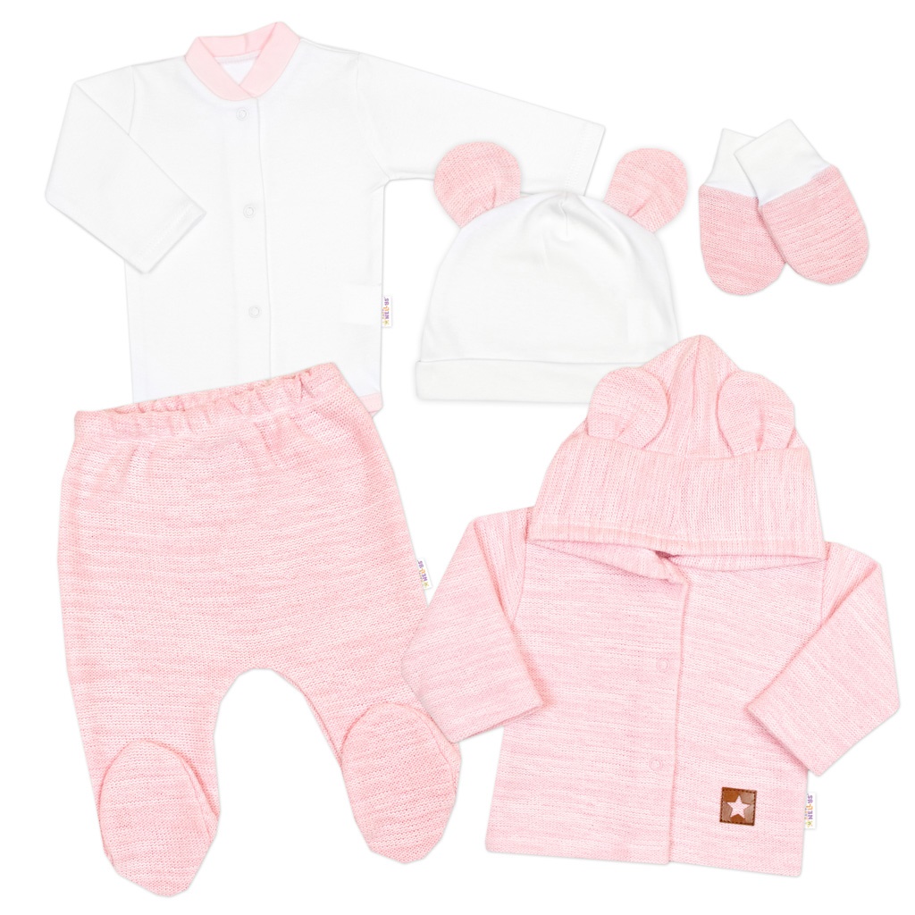 Baby Nellys Pletená sada oblečení pro miminko